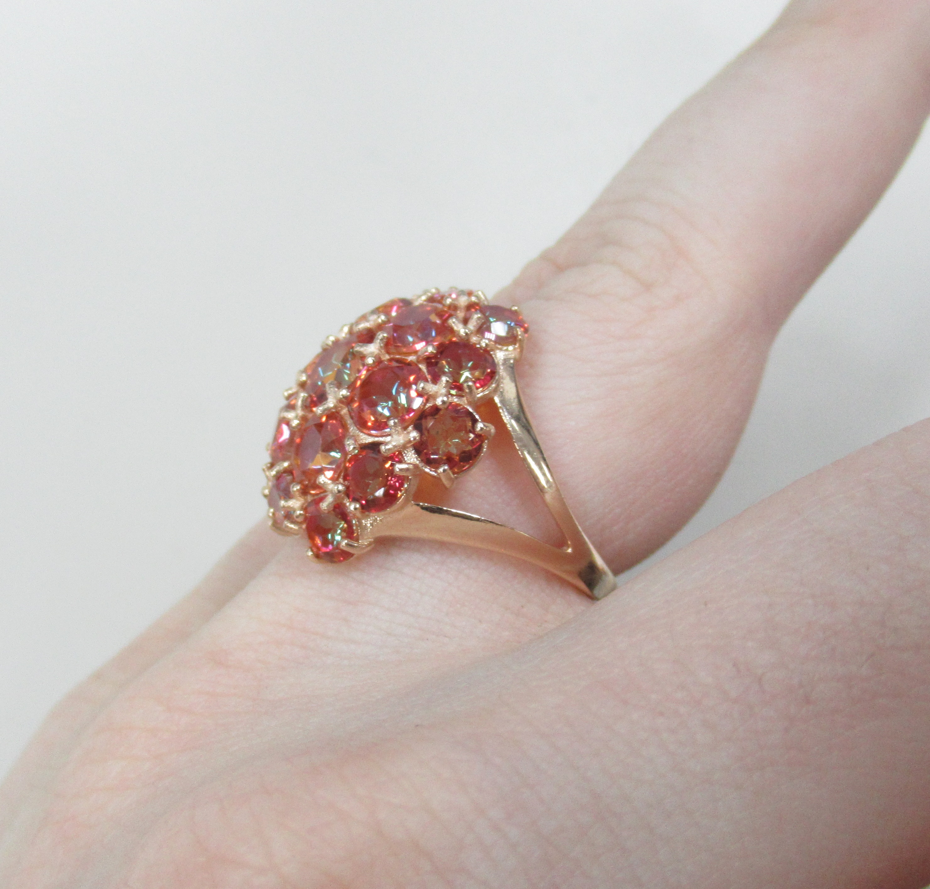 Серебряное кольцо с оранжевым горным хрусталем